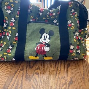 Disney Mickey Mouse Patterned Green Duffel Bag